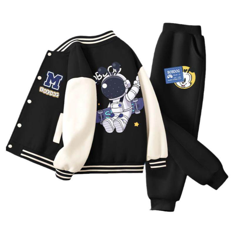 巴布豆插肩袖男童棒球服套装