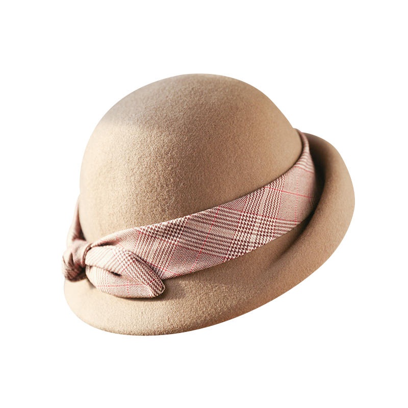 诗丹凯萨2025新款帽子女秋冬季英伦贝雷帽女复古羊毛呢名媛小礼帽