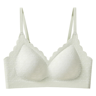 BR SIZE AS简约风蕾丝无痕文胸罩女聚拢收副乳软支撑内衣舒适透气