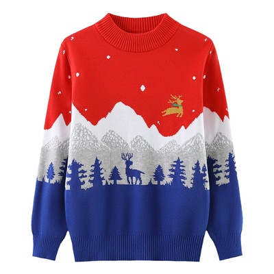 男童冬季纯棉毛衣加绒加厚打底衫