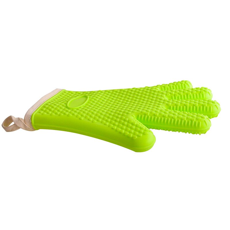 小号五指加棉加厚隔热硅胶烧烤微波炉烘焙手套烫防烤箱耐高温