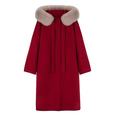 【小二推荐】狐狸大毛领秋冬大衣