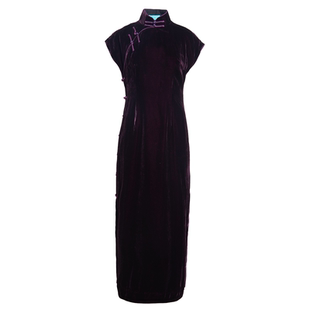 旧事佳人*三重门新款2026真丝绒夏老上海旗袍高级感复古优雅修身