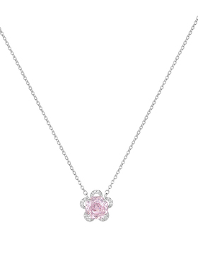 DODOGOGO粉色花朵锆石项链