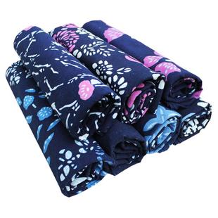 乌镇印花布蜡染布料全棉手工土布中国民族风青花面料纯棉餐桌布艺