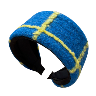 宽边毛绒格子发箍女款高级感洋气时尚发卡高颅顶日常外戴洗脸头箍