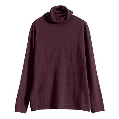 谷家文艺纯棉线宽松打底高领毛衣