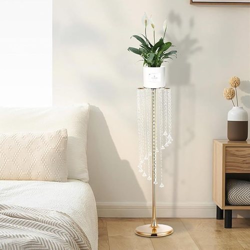 婚礼现场布置花架酒店橱窗艺金色道具引家居路摆件装饰花瓶婚庆铁