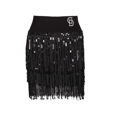 dancebaby拉丁舞亮片流苏裙