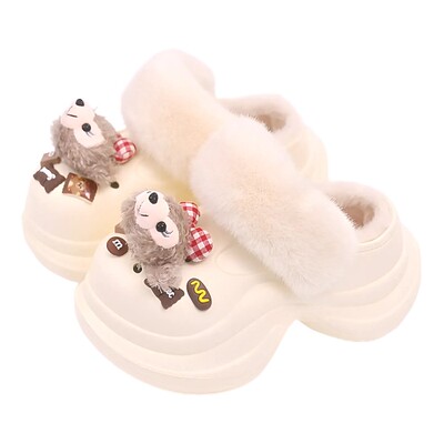 2025秋冬新款女士可爱厚底棉拖鞋