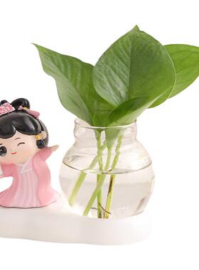 创意仕女水培小摆件装饰品小花瓶