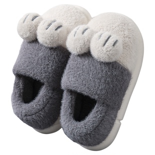 棉拖鞋男秋冬季包跟2026新款家居室内情侣可爱毛毛绒保暖棉鞋女款