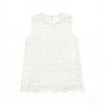 蕾丝无袖背心女白色圆领镂空显瘦百搭打底衫洋气上衣宽松大码内搭