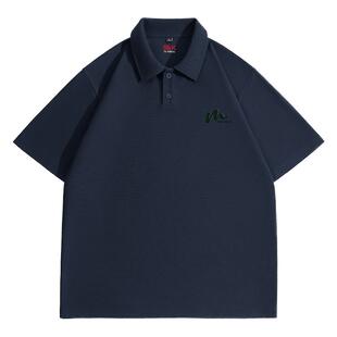 班尼路S&K系列polo衫男士夏季新款重磅翻领t恤藏青色商务短袖男A