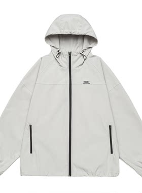 GOGOSOON 超柔纱192g 防泼水冲锋衣男春秋外套防水拉链青少年夹克