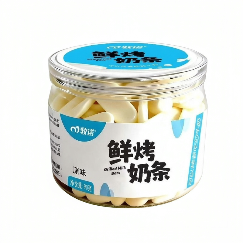 牧诺鲜烤奶条原味草莓味罐装儿童健康奶食零食内蒙古特产90gX1罐