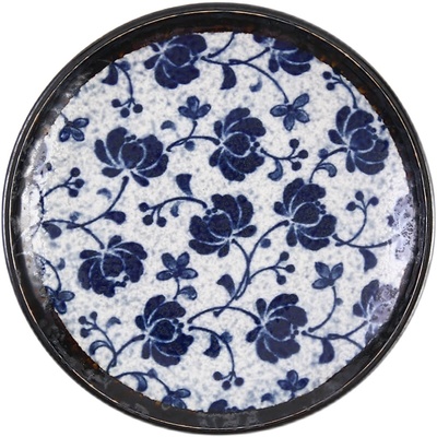 千代源日本进口兰花陶瓷餐盘饭碗