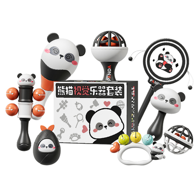 手摇铃玩具婴儿0到3个月拨浪鼓6新生小宝宝沙锤抓握训练2龄可啃咬