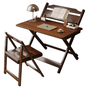 可折叠书桌小户型多功能家用儿童桌子客厅餐桌简易移动实木学习桌