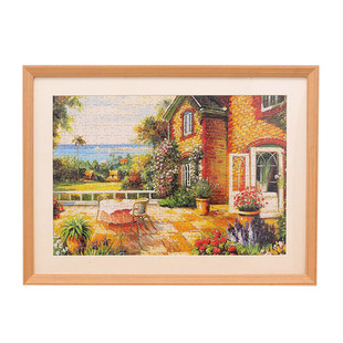 1000片拼图实木大相框挂墙500装框裱画框300拼图框架定制裱框2000