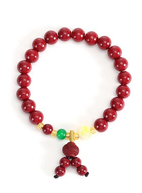 朱砂手串女本命年手链国风礼品送女友送妈妈送人手串情侣礼物平安