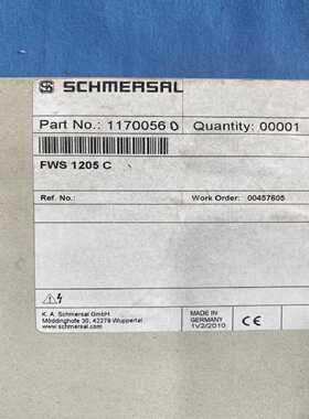 议价施迈赛SCHMERSAL安全静态监视控制器FWS 1205C继电器1170056