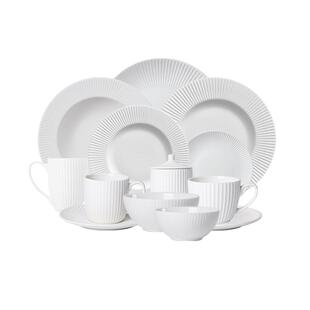 唐颂飞流餐具礼盒套装欧式奶白色哑光高级碗盘杯碟乔迁新居礼物