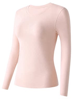 加厚女士纯棉秋衣女棉毛衫大码