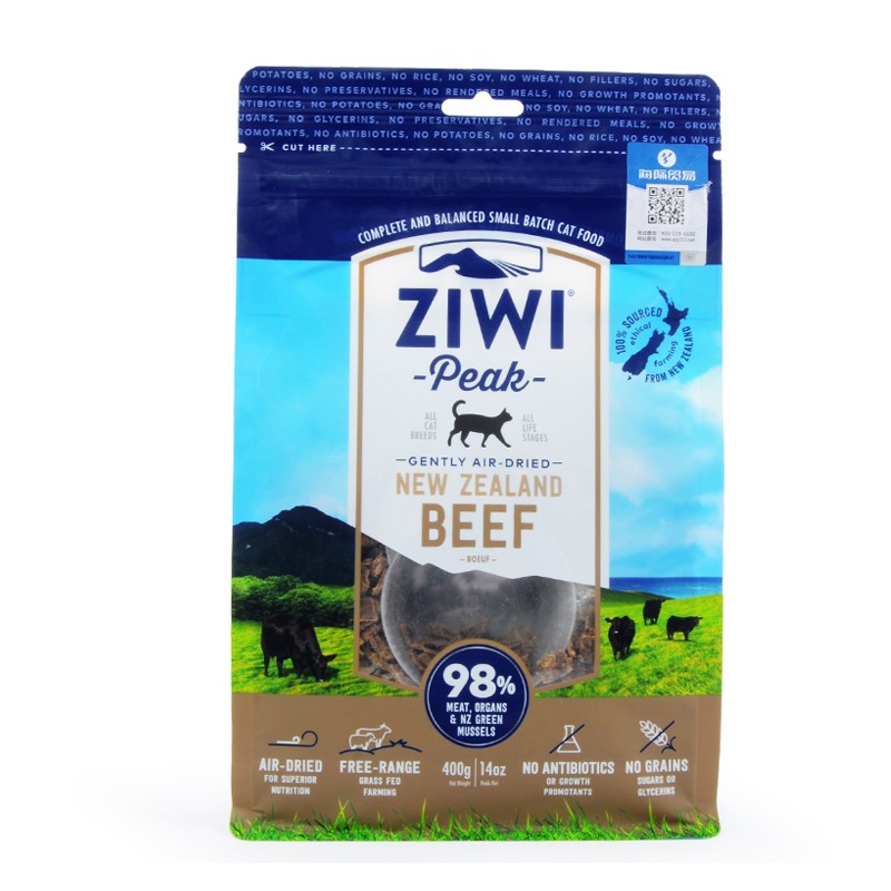 现货ZiwiPeak巅峰猫粮肉干粮牛肉走地鸡马鲛鱼羊肉起源系列400g起