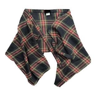 日系复古格子系带半身裙彩色布腰带女一片式屁帘腰封男叠穿下摆潮