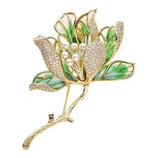 新中式海棠花胸针女款2025新款高端精致时尚胸花衣服点缀别针配饰