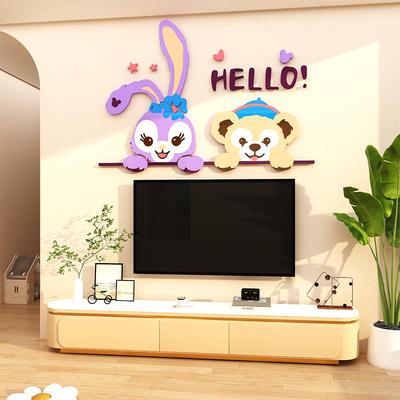 电视机背景适合大白墙面的客厅画2024装饰新款挂件感高级改造上方