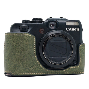 适用佳能G12相机套底座g11保护套半套荔枝纹复古相机配件