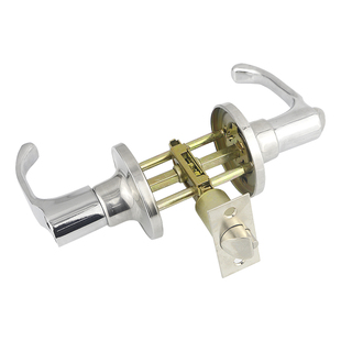 三杆锁执手锁球形锁卫生间门锁具 钢塑铝合金带钥匙室内 卧室通用