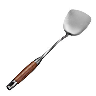 316不锈钢木柄把锅铲不粘锅炒勺家用炒菜铁铲子不伤锅大厨师专用