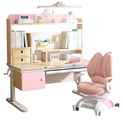 坐得正实木中小学生纠姿桌椅套装