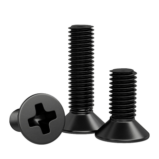 铁黑十字沉头螺丝钉平头机丝螺栓电脑电子螺钉M1.2/M2M3M4M5M6