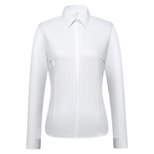 白色衬衫女长袖职棉春秋新款职业正装衬衣气质韩版工作服修身上衣