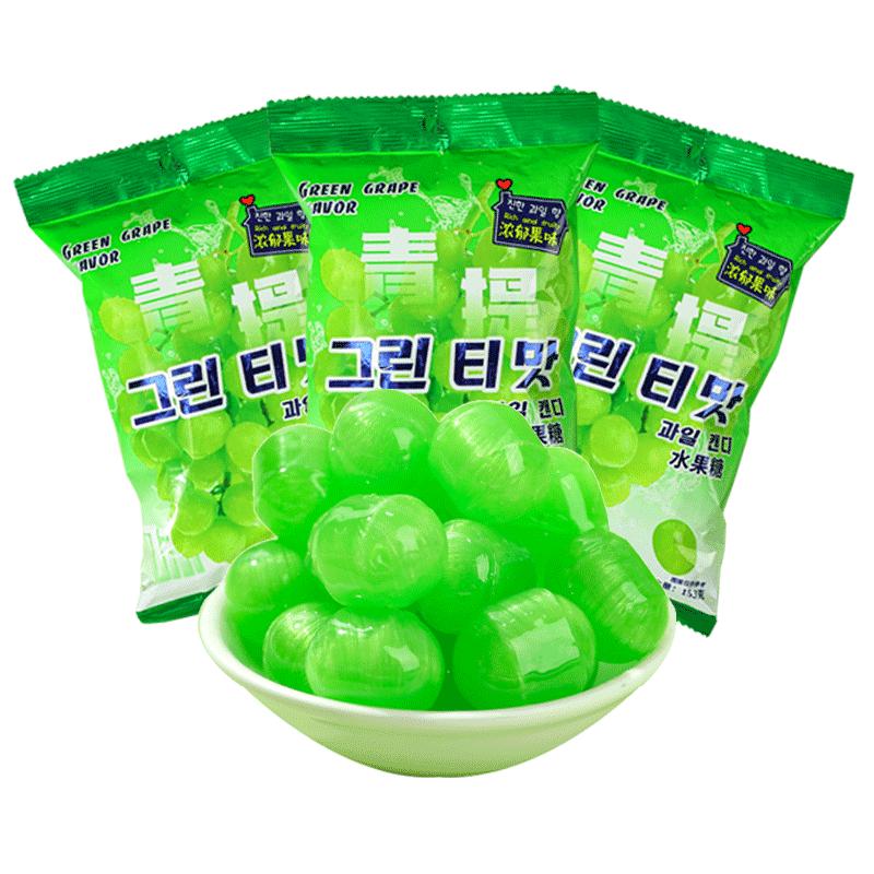 韩式水果糖葡萄青提味硬糖办公室传统糖果