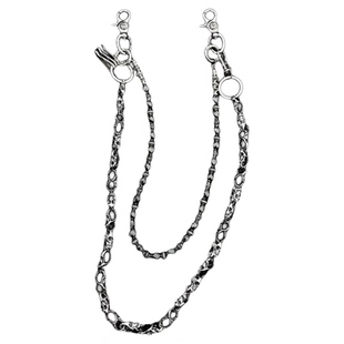 afaaa亮黑珠骷髅双层裤链小众设计朋克风质感穿搭配饰腰间挂饰ins