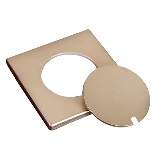 粘贴式正方形堵洞穿线单孔装饰盖板空调孔电视背景墙遮丑白/金/银