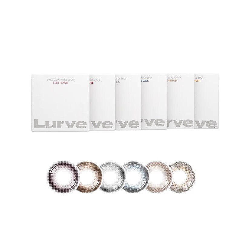 【秒杀】Lurve美瞳日抛彩色隐形眼镜6片装大小直径