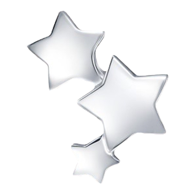 铂金星星耳钉周生生单边