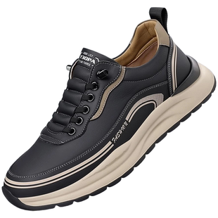 春秋新款男鞋时尚百搭防滑耐磨户外登山鞋一脚蹬厚底舒适男鞋
