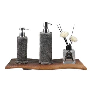 现代轻奢金属马毛皂液器按压乳液器卫浴套装摆件浴室酒店家居饰品