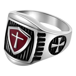 【黑度官方】316L钛钢不过敏百搭复古英伦风十字款潮流男女款戒指