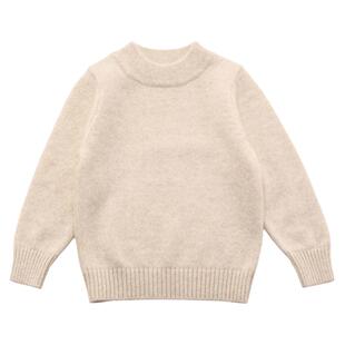 洪叶云台儿童纯羊绒衫中大童毛衣男女童山羊绒圆领针织打底衫厚薄