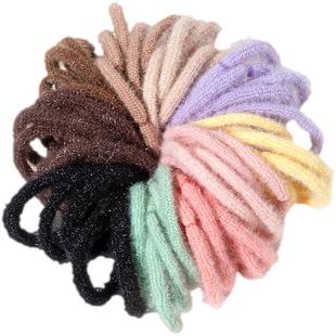2026高弹力新款毛绒儿童发圈彩色不伤发扎头发绳小女孩胶圈橡皮筋