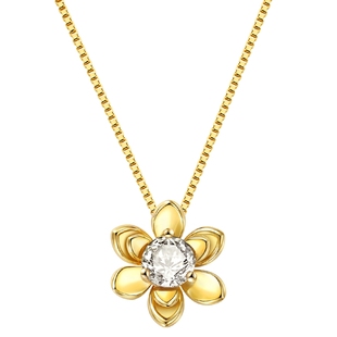 CIRCLE珠宝木兰系列18K金20分天然钻石锁骨项链真钻高级钻石吊坠