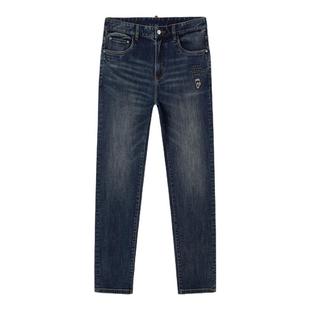 KARL LAGERFELD棉质钻饰商务休闲牛仔裤2026年春季新品老佛爷男装